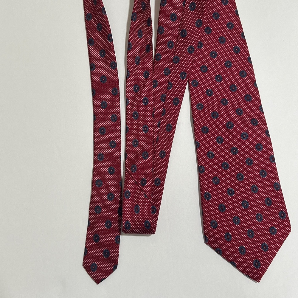 Christian Dior Elegant Red Patterned Ties Set of 2. Vintage. Preowned - Picture 8 of 9
